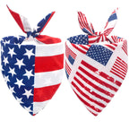 Two American flag-themed bandanas on a white background