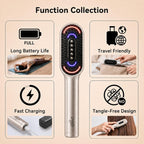 Dayln Electric Scalp Massager Hair Oil Applicator, Cordless Vibration Head Massager, Red Light Hair Brush, Deep Clean Comb for Home & Travel Silver