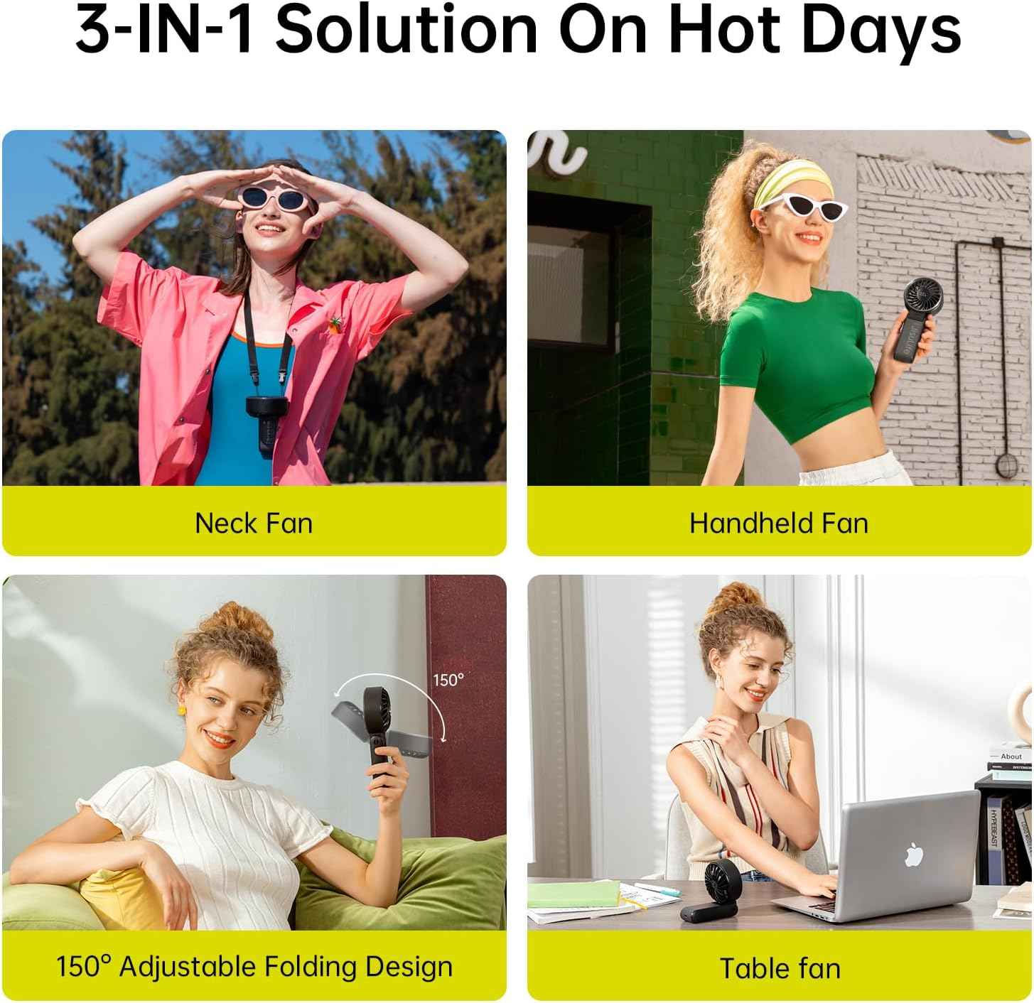 JISULIFE Handheld Fan Life7 – Ultimate Flexibility: Wide & Strong Airflow, 19.5H Max Cooling, 5000mAh Rechargeable, 5-Speed, LED Display, 3 IN 1 Portable Fan for Travel, Concerts, Sports Events