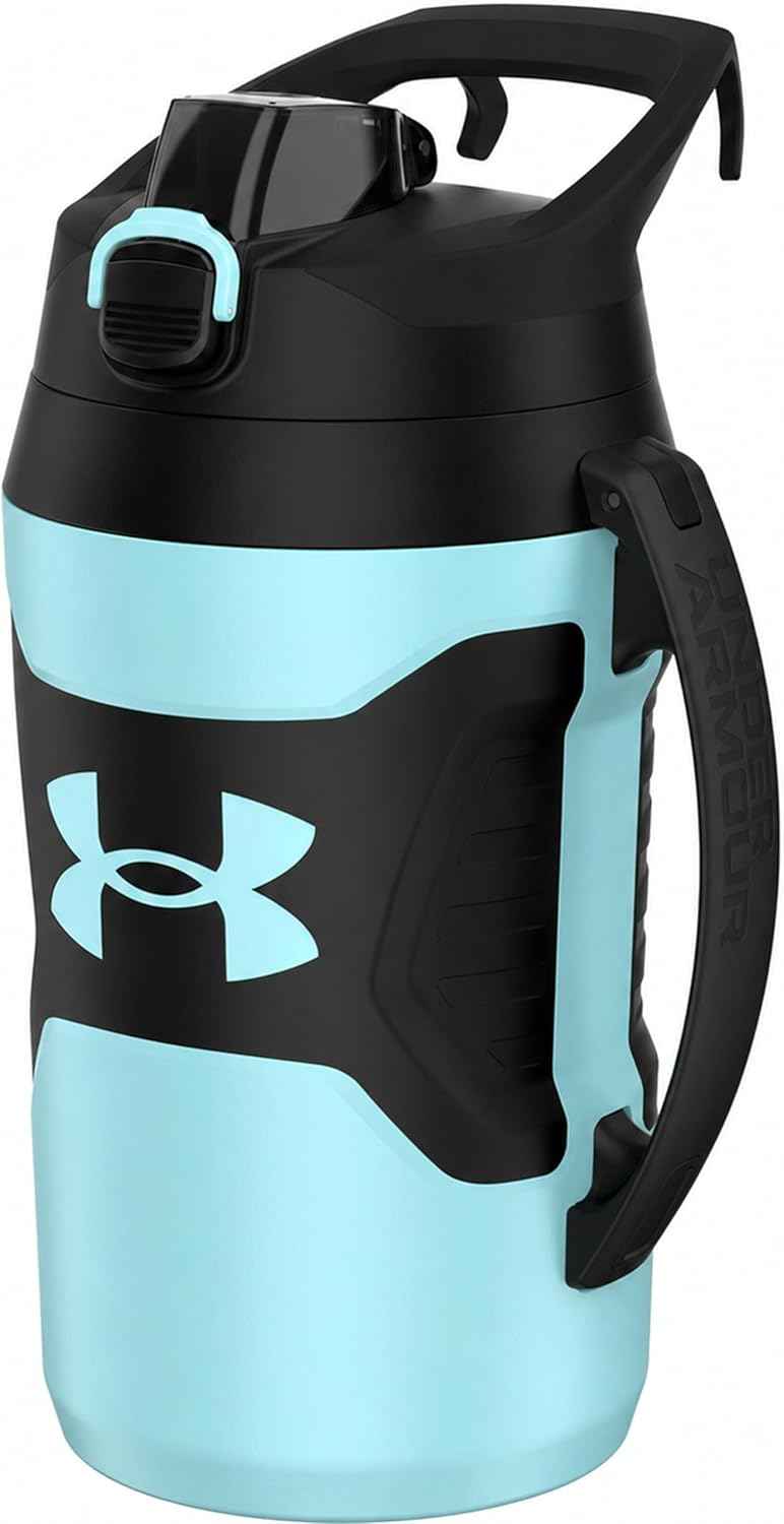 Insulated Water Bottle with Handle & Fence Hook, Half Gallon Sports Water Jug, Leak-Resistant & BPA-Free for Baseball, Football & Gym