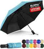 Windproof Travel Umbrella - Automatic Umbrellas for Rain, Compact Folding Umbrella with UV Protection, Lightweight Portable Design for Backpack/Walking/Car, Sun & Storm Ready