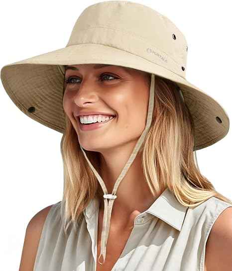 Sun Hats for Women Ponytail Wide Brim Summer Packable Cowboy Hat | 100% Nylon, Convertible Cowboy Style, Foldable & Packable, Adjustable Drawstring, Ideal for Hiking, Gardening, Beach Boating