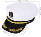 Adult Yacht Captain Hat White Sailor Hat for Women Men Yacht Boat Sailor Captain Cap Marine Admiral Costume Party Cosplay Accessory