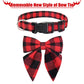 Christmas Dog Collar with Bow Tie – Plaid Adjustable Collar for Pets