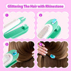kidzkube Hair Gem Stamper Kit, Bling Hair Jewels for Girls Toys, Hair Styling Tool with Reusable Shining Diamonds, Birthday Gifts Toys for Girls Ages 3 4 5 6 8-12