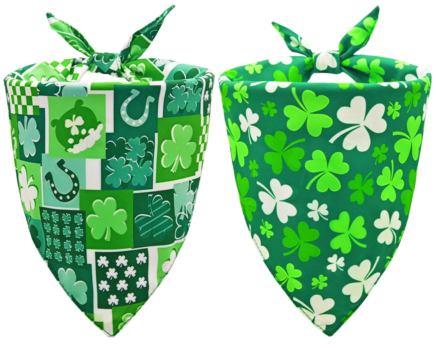 2PCS Christmas Dog Bandanas – Red and Green Plaid with Tassels