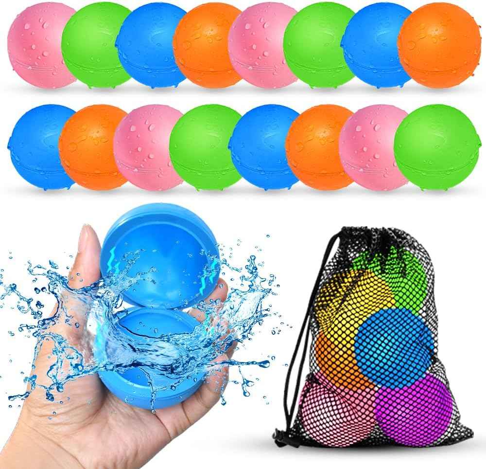 Reusable Water Balloons, Pool Beach Water Toys for Boys and Girls, Summer Toys for Kids Ages 3-12, Magnetic Water Ball for Outdoor Activities