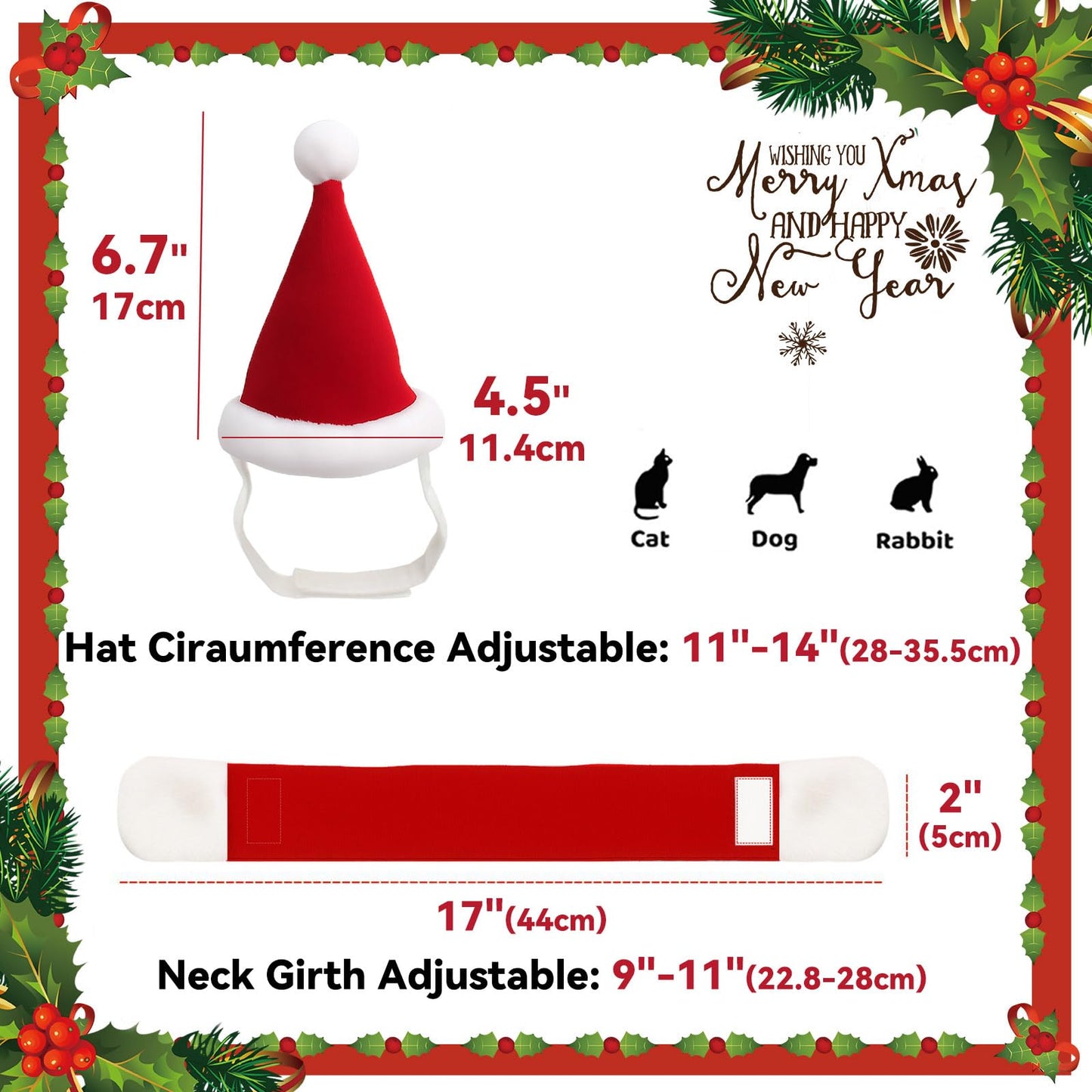 Cat Christmas Costume – Santa Hat & Cloak for Cats and Dogs