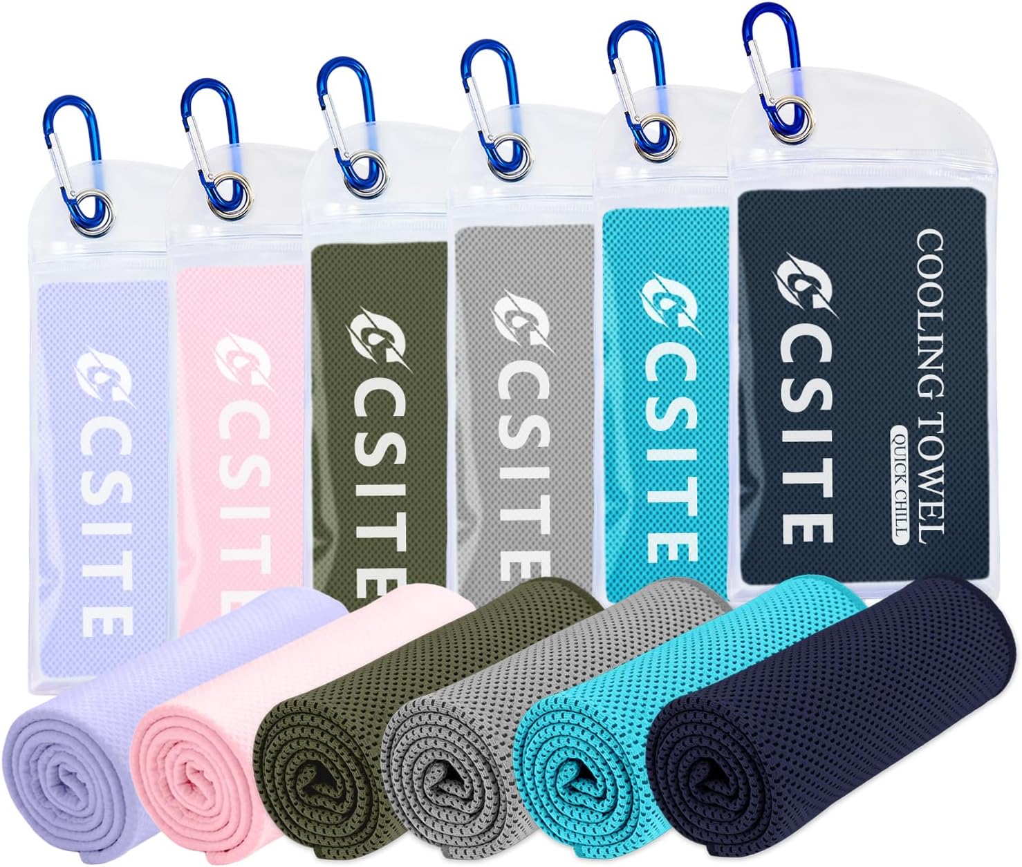 Cooling Towels (47"x12") for Neck and Face, Ice Towel for Hot Weather, Soft Breathable Chilly Gym Towels, Microfiber Towel for Work Out, Yoga, Running, Camping & More Activities