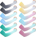 JenPen 6 Pairs UV Sun Protection Arm Sleeves to Cover Arms for Women Compression Sleeves for Men