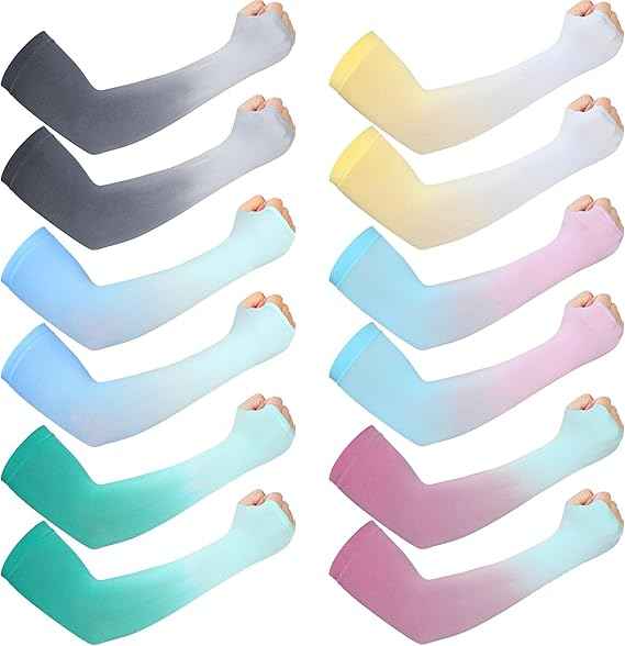 JenPen 6 Pairs UV Sun Protection Arm Sleeves to Cover Arms for Women Compression Sleeves for Men