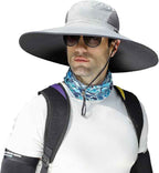 Leotruny Men Wide Brim Sun Hats UPF50+ Waterproof Breathable Bucket Hat for Fishing, Hiking, Camping