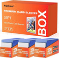3"X 4" Card Sleeves Hard Plastic, Arjiekwei Baseball Cards Protectors Plastic, Premium Card Sleeve Holder for Trading Sports Baseball Football Game Cards (100 Rigid Sleeves)