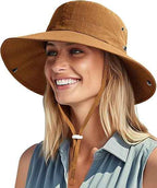Sun Hats for Women Ponytail Wide Brim Summer Packable Cowboy Hat | 100% Nylon, Convertible Cowboy Style, Foldable & Packable, Adjustable Drawstring, Ideal for Hiking, Gardening, Beach Boating