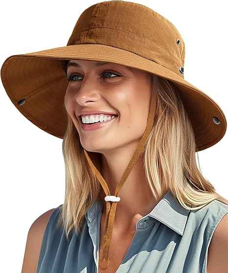 Sun Hats for Women Ponytail Wide Brim Summer Packable Cowboy Hat | 100% Nylon, Convertible Cowboy Style, Foldable & Packable, Adjustable Drawstring, Ideal for Hiking, Gardening, Beach Boating
