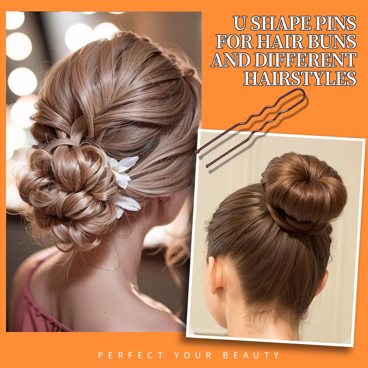 Teenitor 300pcs Bobby Pins Hair Pins Kit, 100pcs Bobby Pins 100 Hair Pins for Women for Buns, 100pcs Hair Bands, 2" 2.36", Bobb y Pins for Gray Hair 2" 2.75"