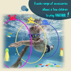 DAUXONE Diving Toys, 27 Pcs Pool Toys with Swim Thru Rings for Kids Age 3-12, Dive Sticks, Rings, Gem, Octopus, Torpedo, Mesh Bag Include
