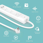 kasa smart Plug Power Strip KP303, Surge Protector with 3 Individually Controlled Smart Outlets and 2 USB Ports, Works with Alexa & Google Home, No Hub Required , White | Surge Protector with 3 Individually Controlled Smart Outlets and 2 USB Ports