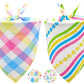 2PCS Christmas Dog Bandanas – Red and Green Plaid with Tassels