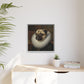 Custom Whimsical Pug Portrait Canvas, Cute Dog Art Print, Pet Lover Gift, Home Decor, Fun Wall Art, Quirky Dog Painting