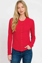 Zenana Double Knit Snap Button Shirts