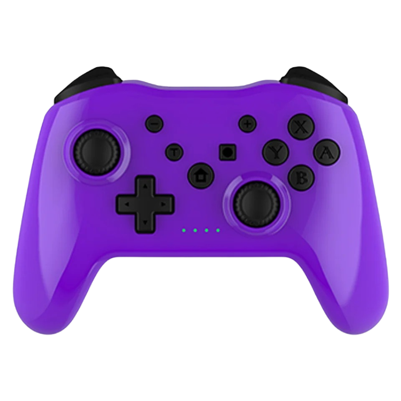 Purple gaming controller on a white background