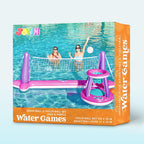 JOYIN Inflatable Pool Float Set Volleyball Net & Basketball Hoops, Balls Included for Kids and Adults Swimming Game Toy, Summer Floaties, Volleyball Court |Basketball