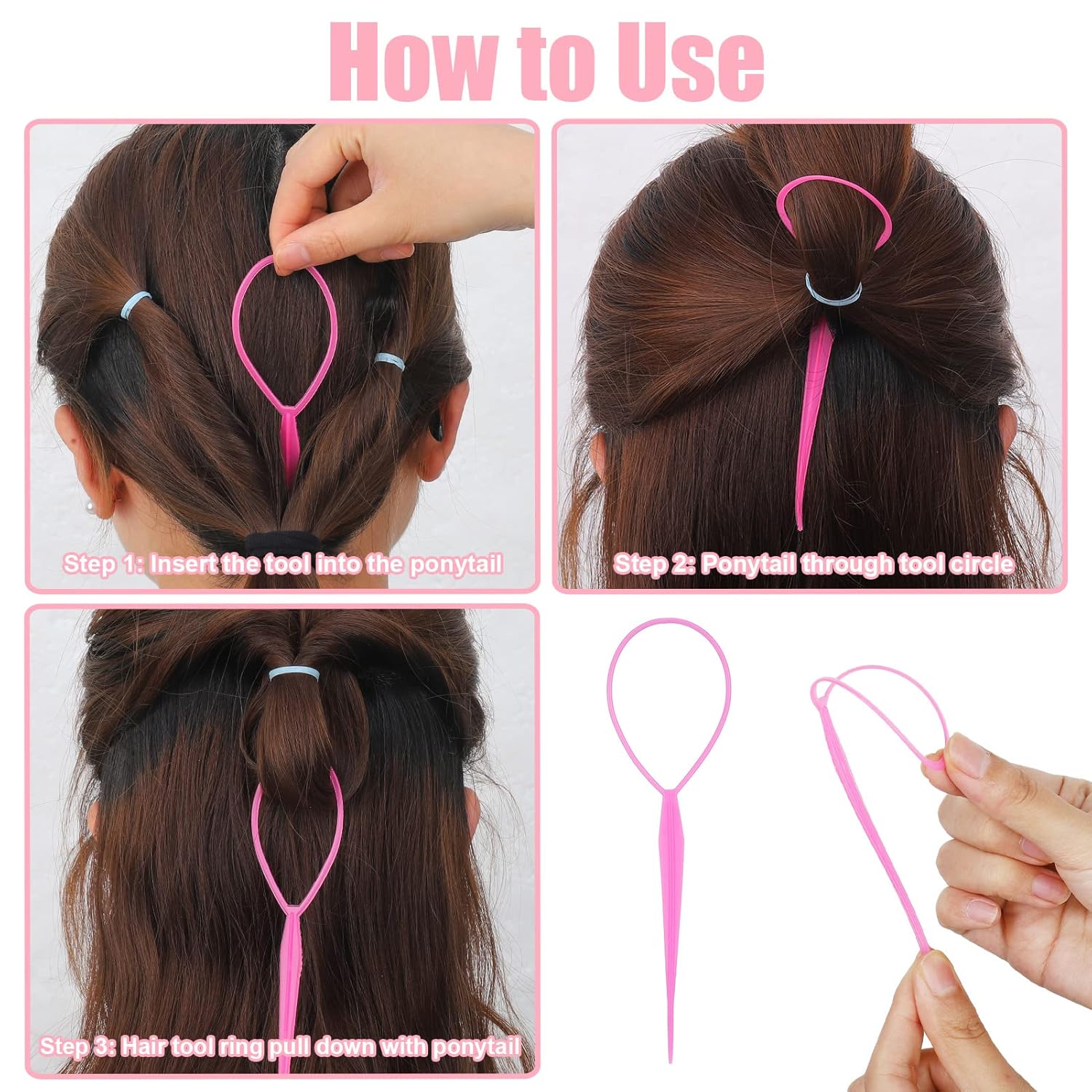 2200 Pcs Elastic Hair Ties, Mini Rubber Bands with Hair Tail Tools and Comb, Hair Accessories for Women, Girls, Toddlers, Babies