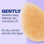 Buf-Puf Gentle Facial Sponge, Dermatologist Developed, Removes Deep Down Dirt & Makeup That Causes Breakouts and Blackheads, Reusable, Exfoliating, 1 Count