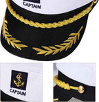Adult Yacht Captain Hat White Sailor Hat for Women Men Yacht Boat Sailor Captain Cap Marine Admiral Costume Party Cosplay Accessory