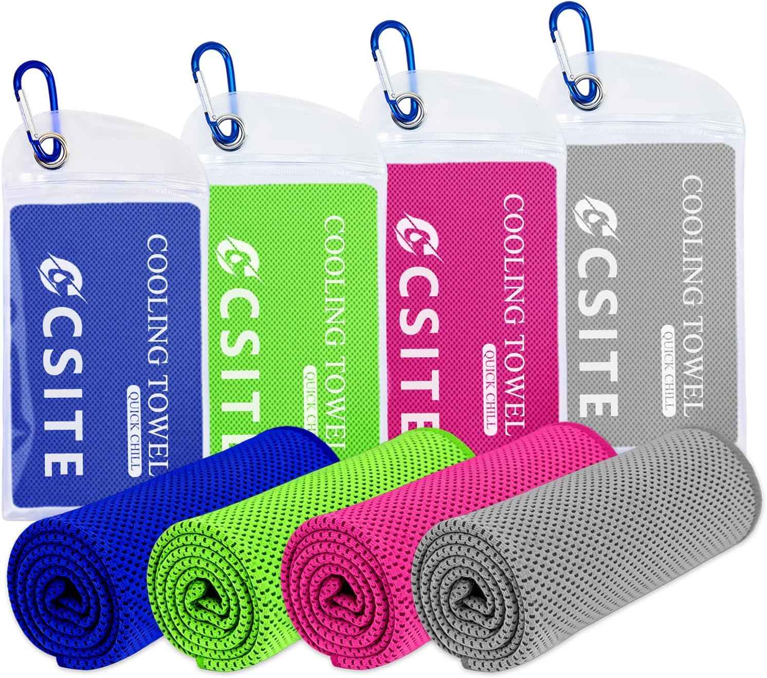 Cooling Towels (47"x12") for Neck and Face, Ice Towel for Hot Weather, Soft Breathable Chilly Gym Towels, Microfiber Towel for Work Out, Yoga, Running, Camping & More Activities