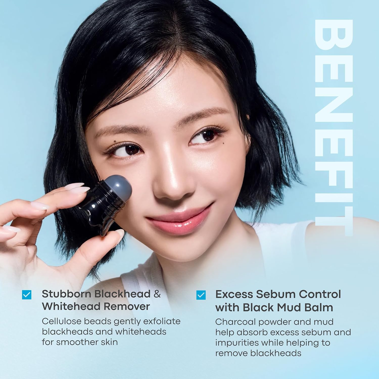 Tako Pore Blackhead Remover Scrub Stick Charcoal & Dead Sea Salt Exfoliator for Blackheads, Whiteheads, Pore Cleansing & Oil Control, 0.8 oz