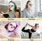 7 Colors Red Light Mask for Face, Fine Lines, 7-1 Colors LED Facial Skin Care Mask, Portable and Rechargeable