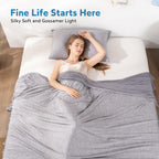 HOMFINE Cooling Blanket for Hot Sleepers - Summer Blanket Thin Lightweight Breathable Soft Double Side Enhanced Cooling for Bed Couch Sofa, Keep Cool for Night Sweats
