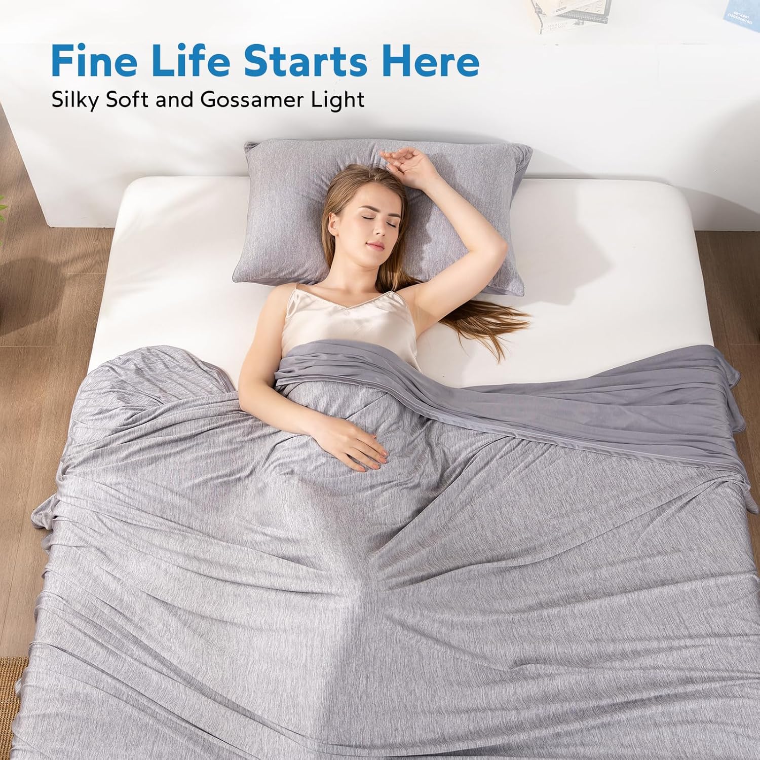 HOMFINE Cooling Blanket for Hot Sleepers - Summer Blanket Thin Lightweight Breathable Soft Double Side Enhanced Cooling for Bed Couch Sofa, Keep Cool for Night Sweats