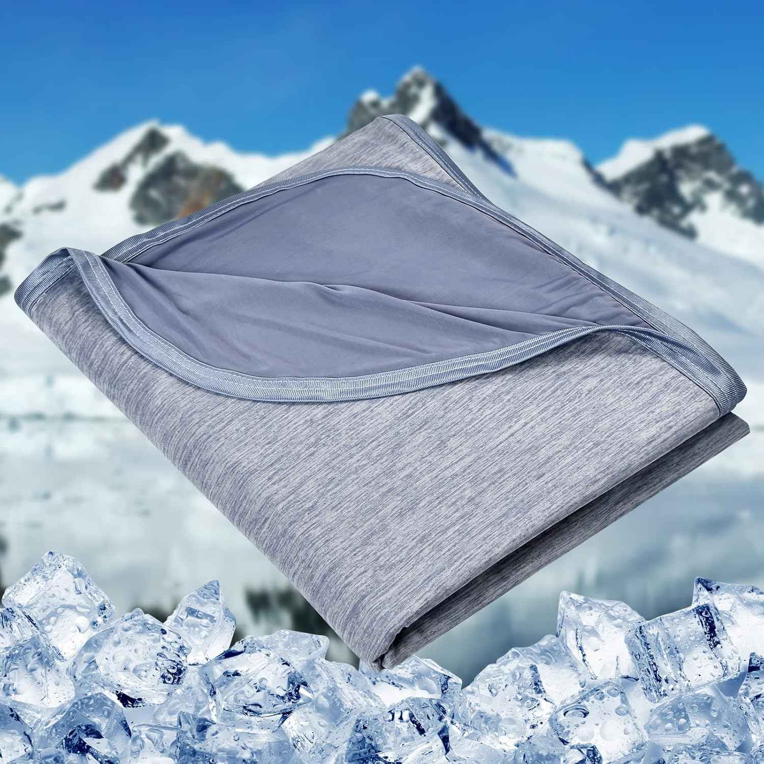 HOMFINE Cooling Blanket for Hot Sleepers - Summer Blanket Thin Lightweight Breathable Soft Double Side Enhanced Cooling for Bed Couch Sofa, Keep Cool for Night Sweats