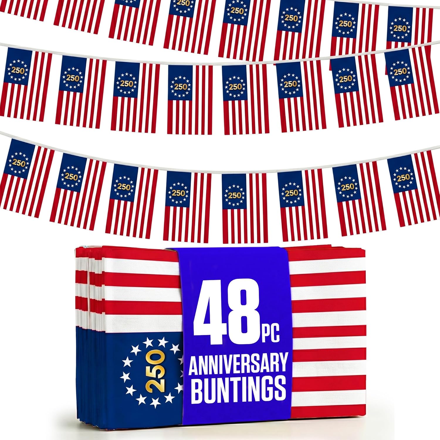 2026 World Cup Flag Bunting String, Double-Sided Polyester Rope 15m - Soccer tournament Bunting Banner for Party Decorations for Tournaments, Garden Streets & Pub Bar