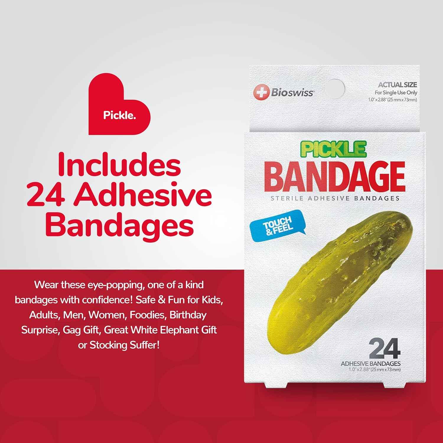 BioSwiss Bandages, Pickle Shaped Self Adhesive Bandage Set, Latex Free, Sterile Wound Care