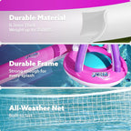 JOYIN Inflatable Pool Float Set Volleyball Net & Basketball Hoops, Balls Included for Kids and Adults Swimming Game Toy, Summer Floaties, Volleyball Court |Basketball