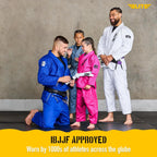 Elite Sports IBJJF Ultra Light BJJ Brazilian Jiu Jitsu Gi for Kids with Preshrunk Fabric and Free Belt