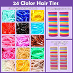 Hair Accessories for Girls, 1700 Pcs Colorful Hair Rubber Bands Elastic Hair Ties Hair Clips Hair Wax Stick Spray Bottle Hair Styling Tools with Organizer Box