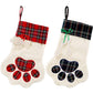 Christmas Pet Stockings – Cat Dog Paw Plaid Fireplace Hanging Decor