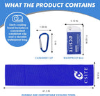 Cooling Towels (47"x12") for Neck and Face, Ice Towel for Hot Weather, Soft Breathable Chilly Gym Towels, Microfiber Towel for Work Out, Yoga, Running, Camping & More Activities