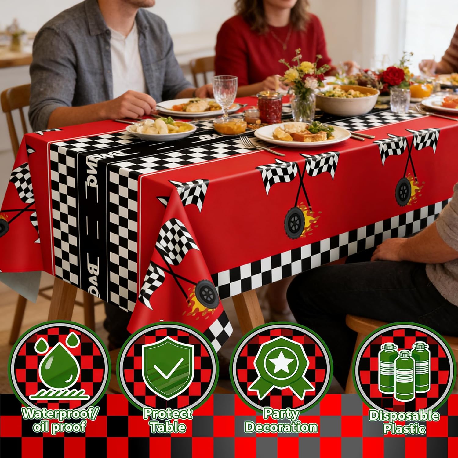 Summer Party Decorations - Summer Decorations for Home - 2 Pack Disposable Plastic Tablecloth | Floral Tablecloth for Mothers Day Wildflower Butterfly Birthday Garden Party Decorations