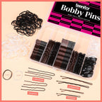 Teenitor 300pcs Bobby Pins Hair Pins Kit, 100pcs Bobby Pins 100 Hair Pins for Women for Buns, 100pcs Hair Bands, 2" 2.36", Bobb y Pins for Gray Hair 2" 2.75"