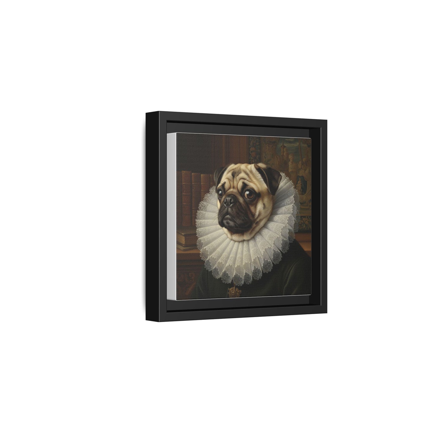 Custom Whimsical Pug Portrait Canvas, Cute Dog Art Print, Pet Lover Gift, Home Decor, Fun Wall Art, Quirky Dog Painting