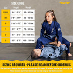 Elite Sports IBJJF Ultra Light BJJ Brazilian Jiu Jitsu Gi for Kids with Preshrunk Fabric and Free Belt