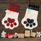 Christmas Pet Stockings – Cat Dog Paw Plaid Fireplace Hanging Decor
