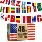 2026 World Cup Flag Bunting String, Double-Sided Polyester Rope 15m - Soccer tournament Bunting Banner for Party Decorations for Tournaments, Garden Streets & Pub Bar