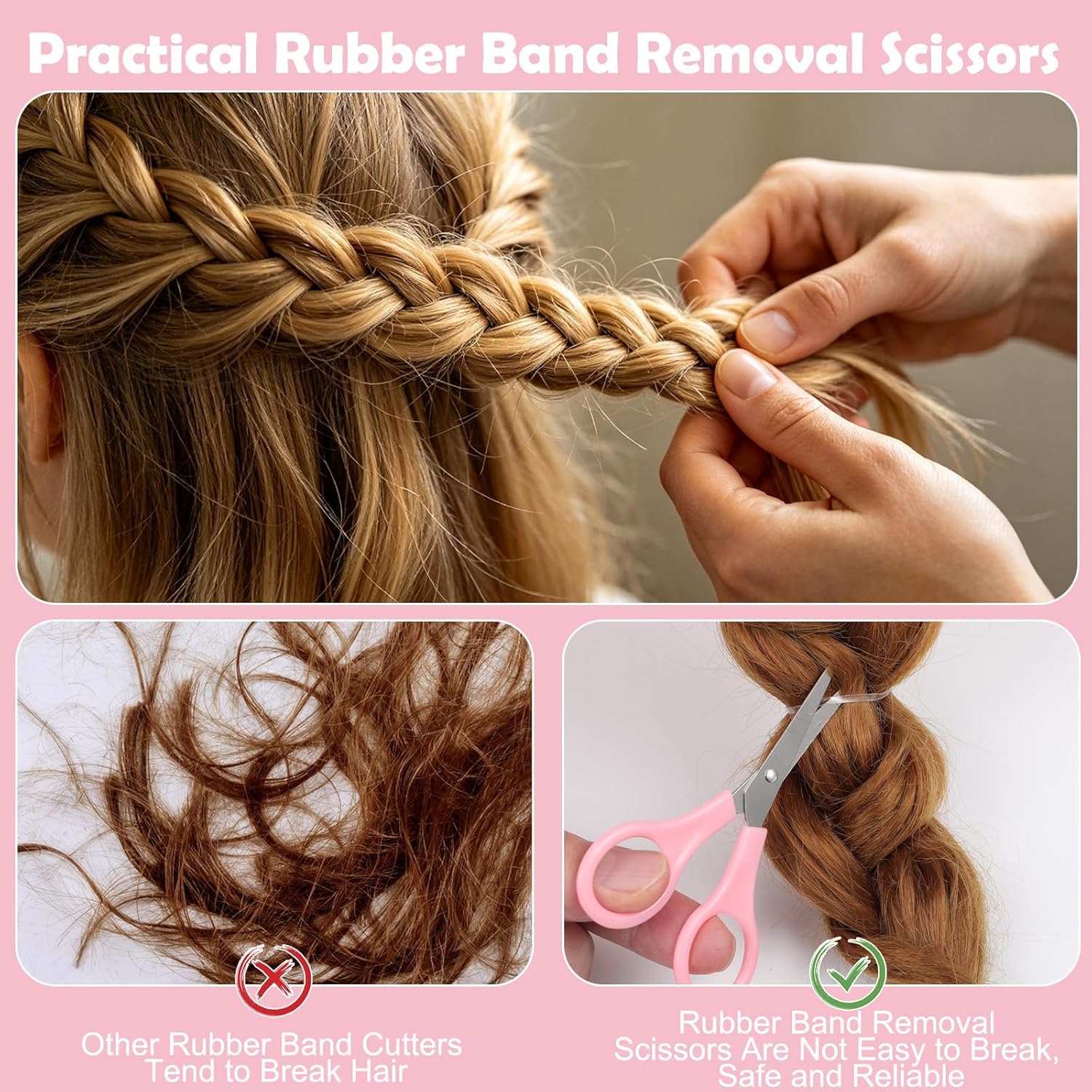 2200 Pcs Elastic Hair Ties, Mini Rubber Bands with Hair Tail Tools and Comb, Hair Accessories for Women, Girls, Toddlers, Babies